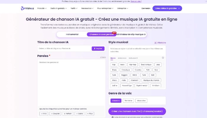 creer un karaoke avec ses propres paroles vidnoz